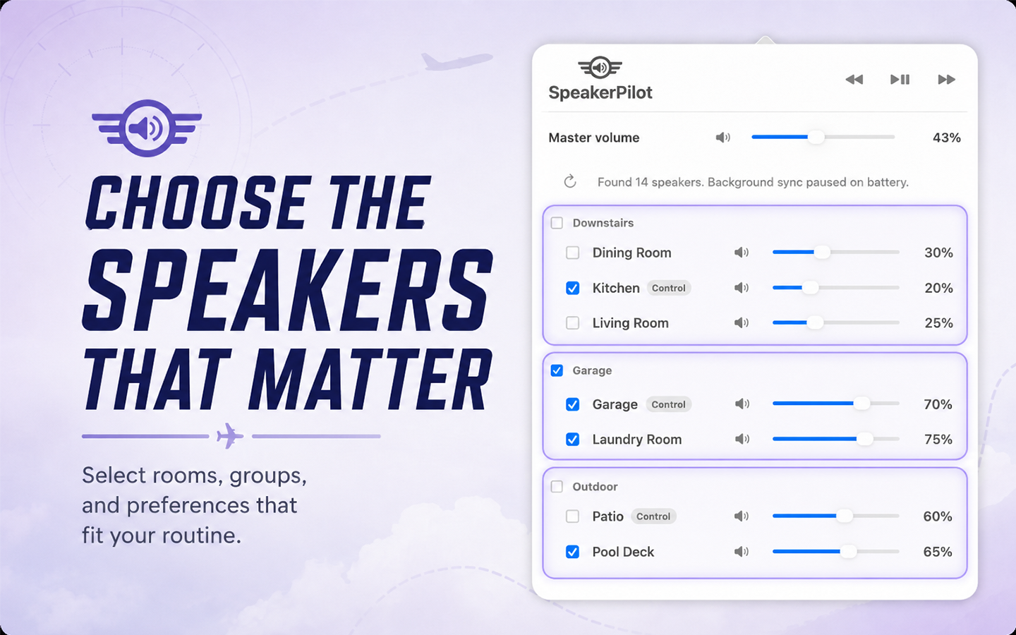 SpeakerPilot speaker selection